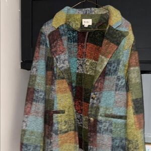 BiBi Green and Blue Patchwork Blazer